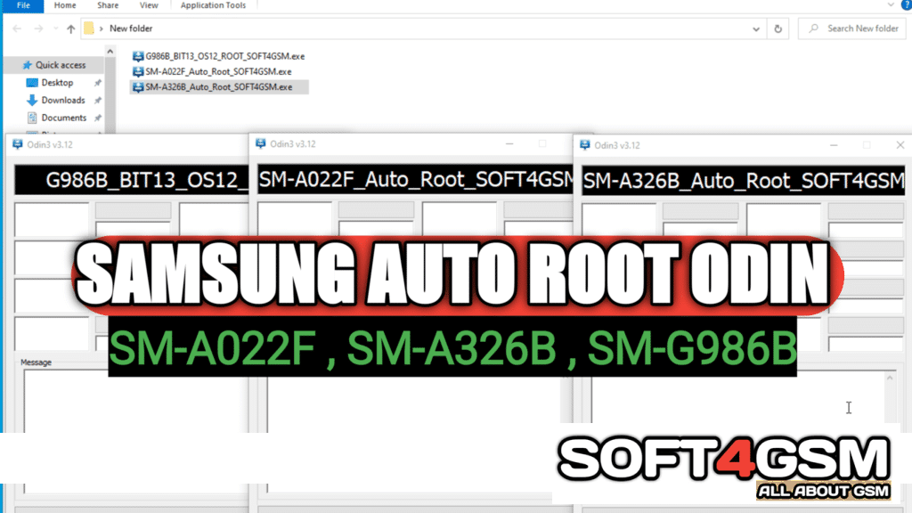 Samsung Auto Root Odin SM-A022F SM-A326B SM-G986B | 3IN1 Free Download | BY SOFT4GSM.PK