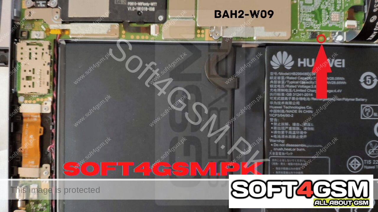 Huawei MediaPad M5 lite WiFi ( BAH2-W09) Test point